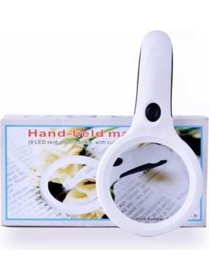 8 Ledli 3X75MM & 10X19MM El Büyüteç, Takı, Okuma,para Kontrol Için - Lisinya