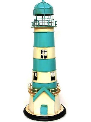 İsmiyle Al Dekoratif Metal Deniz Feneri Kumbara Vintage Biblo Hediyelik