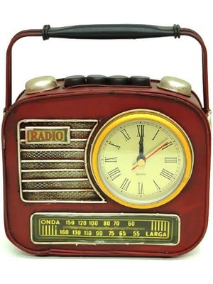 İsmiyle Al Dekoratif Metal Radyo Saatli Kumbara Vintage Biblo Hediyelik