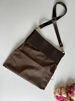 ZG Hobi Aksesuar Örgü Çantalar Için Suni Derili Hazır Çanta Astarı Koyu Kahverengi