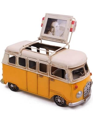 İsmiyle Al Dekoratif Metal Minibüs Kalemlik Çerçeveli Biblo