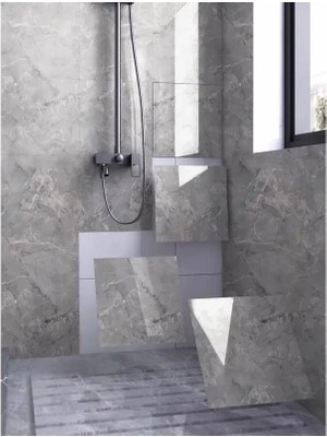 Gri Mermer Desen Duvar Sticker (30*30) - Lisinya