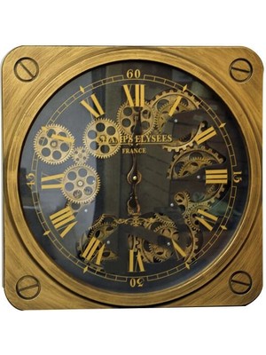 İsmiyle Al Saat Çarklı Kare Roma Rakamlı Duvar Saati Dekoratif Hediyelik