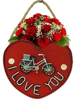 İsmiyle Al Dekoratif Metal Saksı Kalp Modeli Dekoratif Vintage Hediyelik