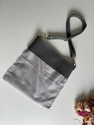 ZG Hobi Aksesuar Örgü Çantalar Için Suni Derili Hazır Çanta Astarı Gri Renk