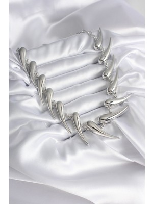 Vıp Seri Özel Model Gümüş Renk Kadın Kolye - Lisinya