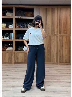 Vazıradk Beli Lastik ve Ip Bağlamalı Bol Paça Tensel Pantolon