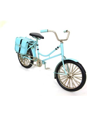 İsmiyle Al Dekoratif Metal Bisiklet Çantalı Vintage Biblo Ofis Ev Hediyelik