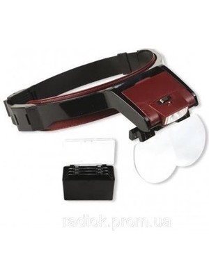 Lens Takmalı 4 Lens , LED Lambalı Şapka Tip Büyüteç - Lisinya