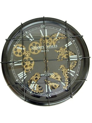 İsmiyle Al Saat Çarklı Izgaralı Duvar Saati Dekoratif Ev Ofis Hediyelik