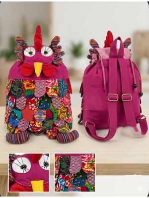 Hüco Bazaar Otantik Bohem Patchwork Baykuş Desenli Şık Bez Çanta