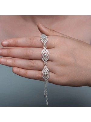 İsmiyle Al Gümüş Motif Esintisi Telkari Kadın Bileklik