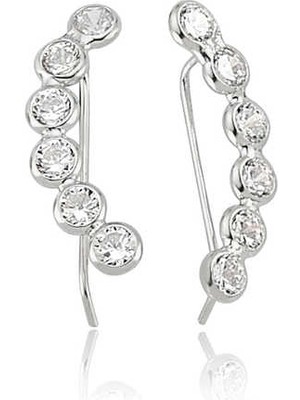 İsmiyle Al 925 Ayar Gümüş Su Yolu Küpe