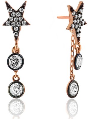 İsmiyle Al ​925 Ayar Gümüş Kutup Yıldızı Küpe