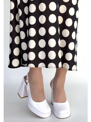 Fantastik Store Zuda Beyaz Rugan Platform Topuk Ayakkabı - Lisinya