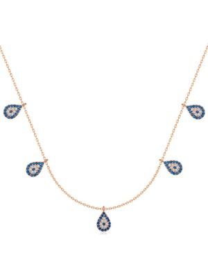 İsmiyle Al 925 Ayar Gümüş Nazarlı Şans Kadın Gümüş Kolye