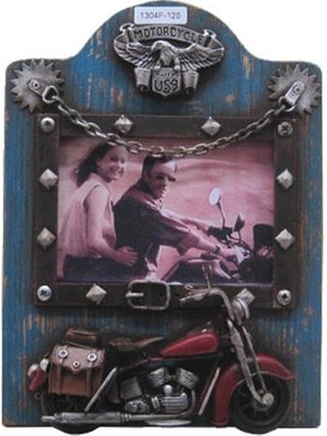 İsmiyle Al Dekoratif Metal Çerçeve Motosiklet Dekorlu Vintage Hediyelik