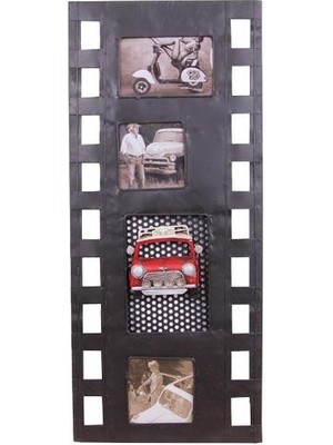 İsmiyle Al Dekoratif Metal Çerçeve Film Şeridi Temalı Dörtlü