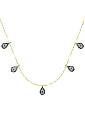 İsmiyle Al Gümüş Gold Nazarlı Şans Kadın Kolye