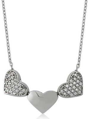 İsmiyle Al Gümüş 3 Kalpli Kolye