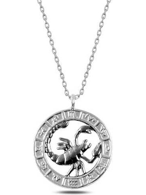 İsmiyle Al 925 Ayar ​​gümüş Akrep Burcu Kolye