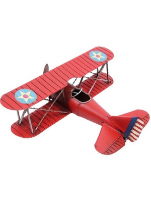 İsmiyle Al Dekoratif Metal Uçak Çift Kanatlı Biblo Dekoratif Hediyelik