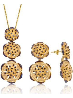 İsmiyle Al 925 Ayar Gümüş Nilüfer Çiçeği Set