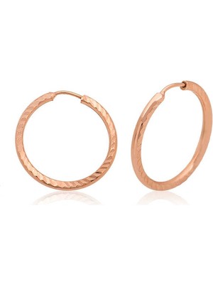 İsmiyle Al ​925 Ayar Gümüş Rose Küçük Burgu Halka Küpe