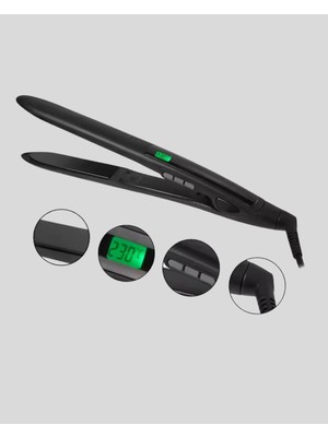 Isı Ayarlı Saç Düzleştirici Titanyum Seramik Plaka, Dijital Ekran - Lisinya