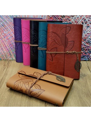 İsmiyle Al Yaprak Desenli Hatıra Defteri