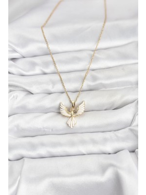 316L Çelik Zincir Gold Renk Anka Kuşu Model Kadın Kolye - Lisinya