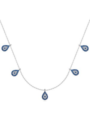 İsmiyle Al 925 Ayar Gümüş Nazarlı Şans Kadın Gümüş Kolye