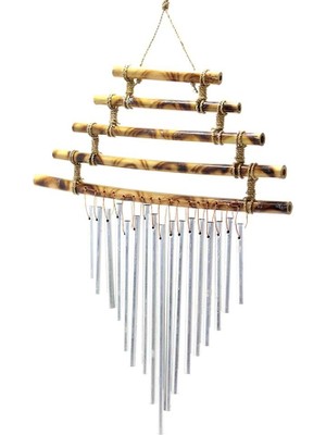 İsmiyle Al Bambu 5 Katlı Metal Rüzgar Çanı