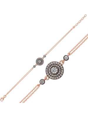 İsmiyle Al Gümüş Rose Elmas Montür Çiçek Kadın Bileklik