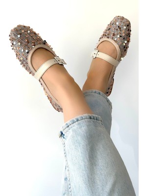 Moden Bej Süet Babet Ayakkabı - Lisinya