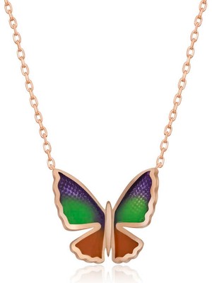 İsmiyle Al 925 Ayar Gümüş Minimal Kelebek Bayan Gümüş Kolye