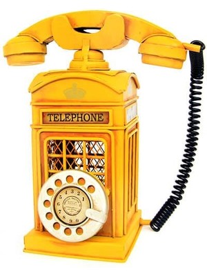İsmiyle Al Dekoratif Metal Ahizeli Telefon Kumbara Biblo Hediyelik