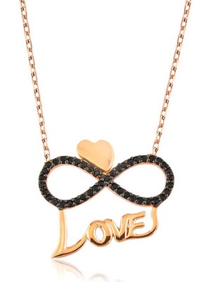 İsmiyle Al 925 Ayar Gümüş Kalpli Sonsuzluk Love Kadın Gümüş Kolye