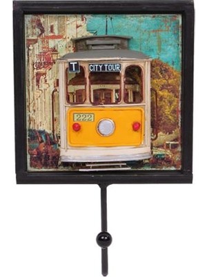 İsmiyle Al Dekoratif Metal Askı Tramvay Dekorlu Retro Askılık Hediyelik