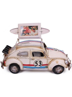 İsmiyle Al Dekoratif Metal Araba Çerçeveli ve Kumbaralı Hediyelik