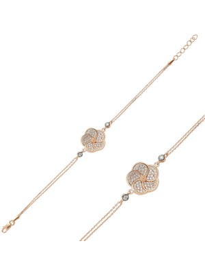 İsmiyle Al ​925 Ayar Gümüş Rose Papatya Bileklik