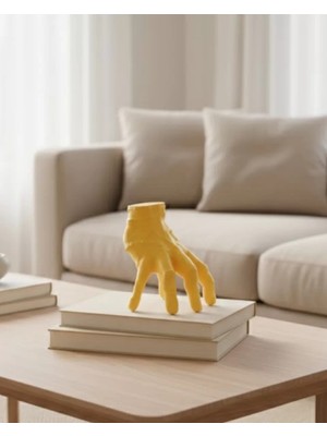 OEMTR 3D Sarı El Tasarım Dekor 17X16 cm Konsol ve Şömine Üstü Aksesuar