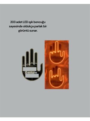 Kablosuz Kumandalı LED Jest Işığı – 3 Modlu Araba Arkası Mesaj Işığı, 203 LED ile Yüksek Parlaklık - Lisinya