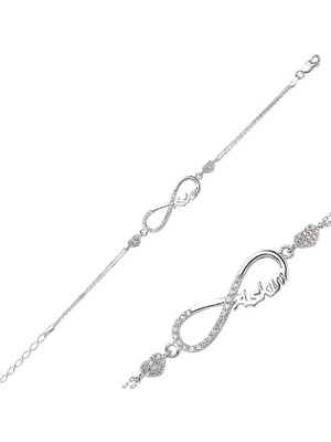 İsmiyle Al 925 Ayar Gümüş Sonsuzluk Aşkım Bileklik