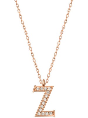 İsmiyle Al 925 Ayar Gümüş Rose Z Harfi Kadın Gümüş Kolye