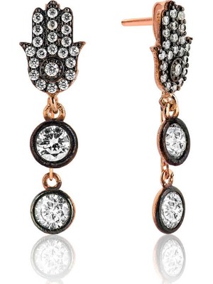 İsmiyle Al Gümüş Sallantılı Fatma Ana Eli Küpe