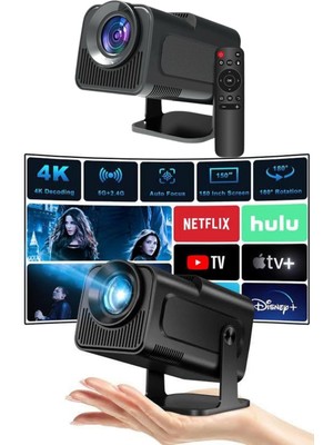 Projektör Siyah Android Taşınabilir Sinema Projeksiyon Wifi Destekli En Güncel Sürüm Akıllı - Lisinya