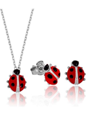 İsmiyle Al 925 Ayar Gümüş Uğur Böceği Set