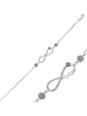 İsmiyle Al 925 Ayar Gümüş Sonsuzluk Aşkım Bileklik