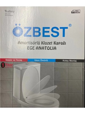 Lüks Yavaş Kapanan Amortisörlü Klozet Kapağı Ses Önleyicili, Kolay Montaj Her modele uyumlu ( Lisinya )